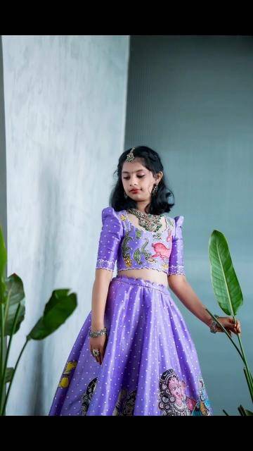 Trending Kalam Kari Kids Blue Lahenga Wholesale suppliers for indian clothing